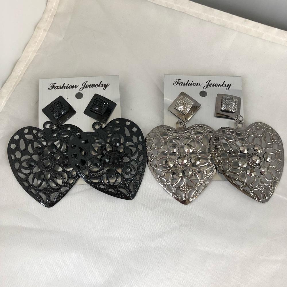 Filigree Dangle Heart Fashion Earrings